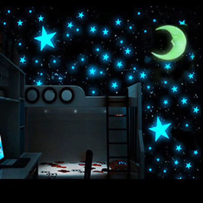 111Pcs Star & Moon Glow-in-the-Dark Wall Stickers – Luminous Decals for Kids Room, Bedroom & Home Decor - Image 5