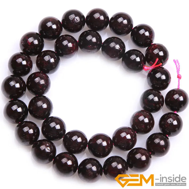 Natural Dark Red Garnet Round Beads – 15" Strand for DIY Jewelry Making (6mm / 8mm / 10mm) - Image 16