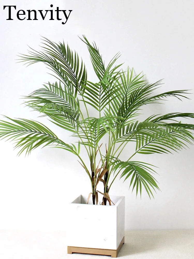 Plastic Artificial Palm Leaf Plants Green Desert Summer Decoration