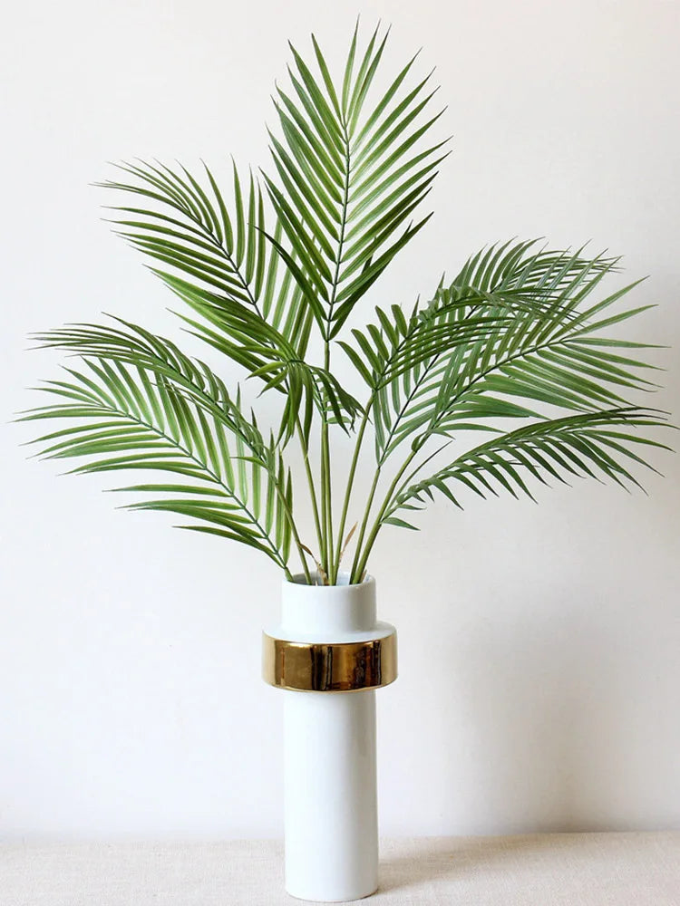 Plastic Artificial Palm Leaf Plants Green Desert Summer Decoration - Image 2