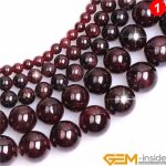 Natural Dark Red Garnet Round Beads – 15" Strand for DIY Jewelry Making (6mm / 8mm / 10mm)