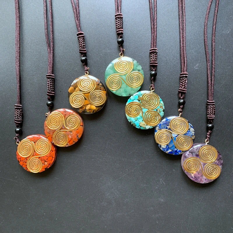 Healing Copper Coils with Chakra Stones