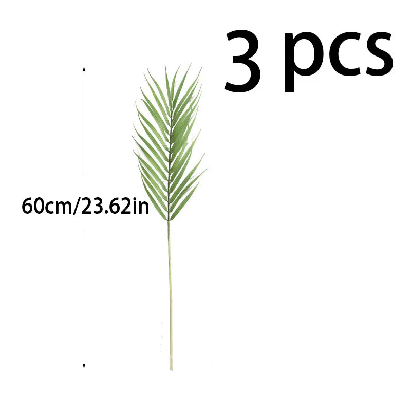 Plastic Artificial Palm Leaf Plants Green Desert Summer Decoration - Image 8