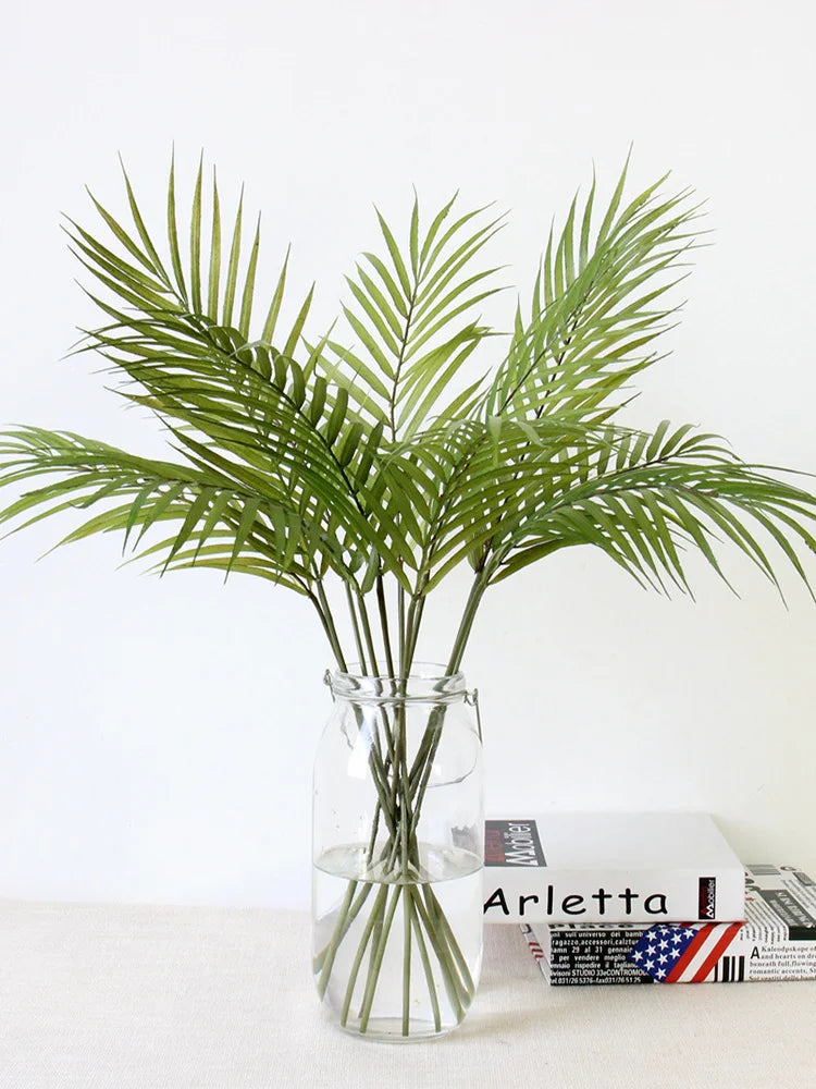 Plastic Artificial Palm Leaf Plants Green Desert Summer Decoration - Image 4