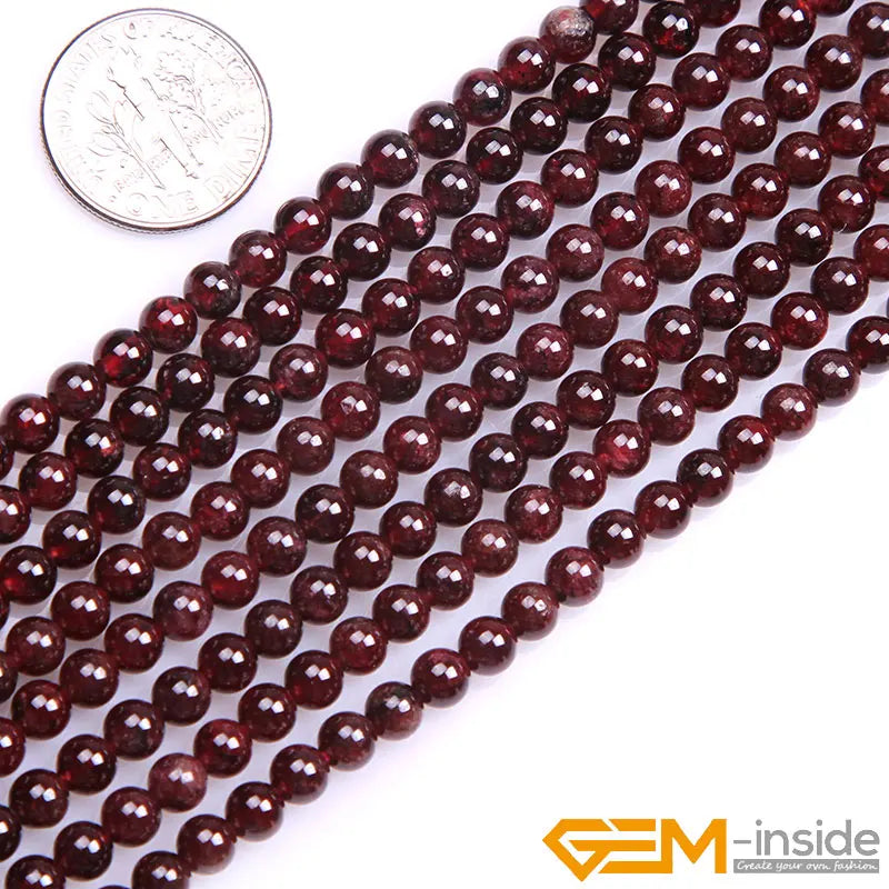 Natural Dark Red Garnet Round Beads – 15" Strand for DIY Jewelry Making (6mm / 8mm / 10mm) - Image 13
