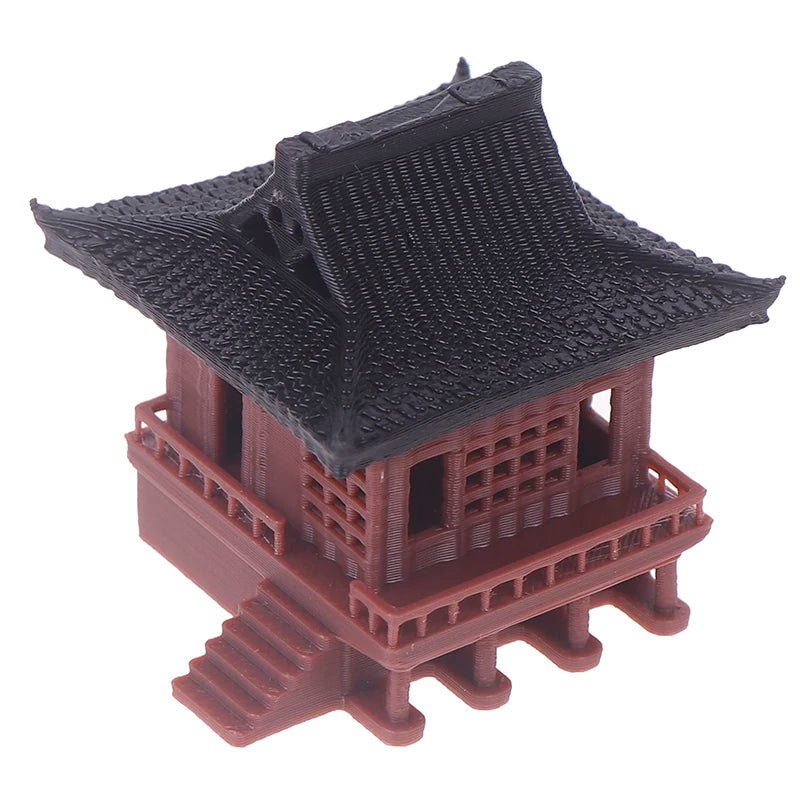 Chinese Classical Architecture Min Pavilion Ornament – Zen Micro Landscape Decor for Fish Tank & Desktop Display - Image 6