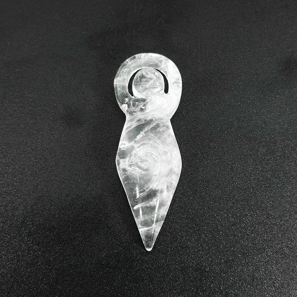 Natural Crystal Goddess Statue Carving – Pocket-Sized Home Decoration & Spiritual Gift - Image 8