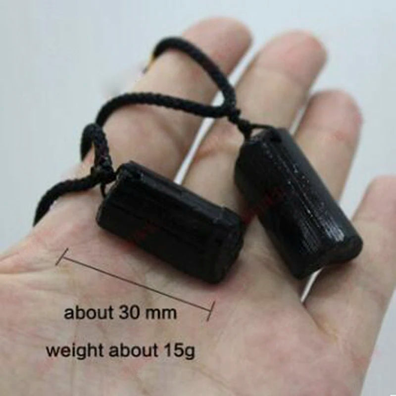 Black Tourmaline Pendant – Rough Natural Stone Healing Necklace - Image 4