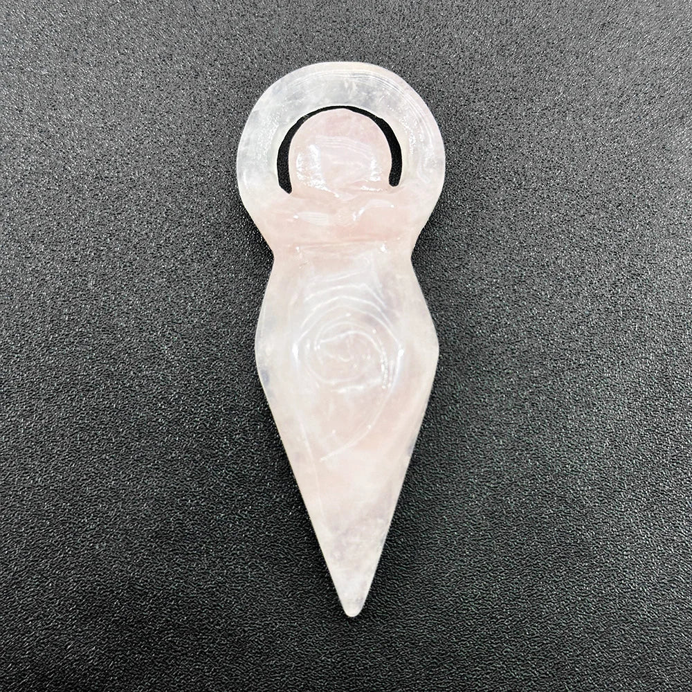 Natural Crystal Goddess Statue Carving – Pocket-Sized Home Decoration & Spiritual Gift - Image 9