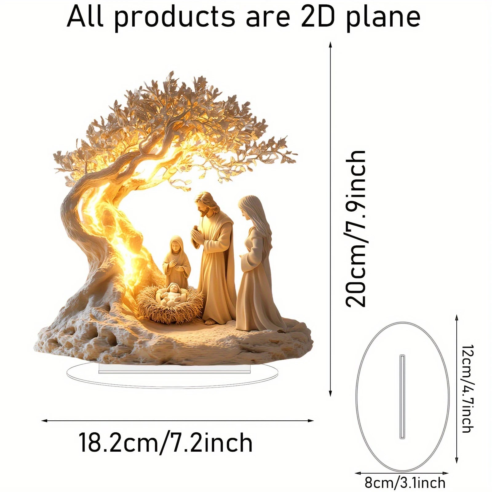 2025 Desktop Family Statue – Jesus Tree of Life Newborn Acrylic Ornament for Home Decor - Image 7