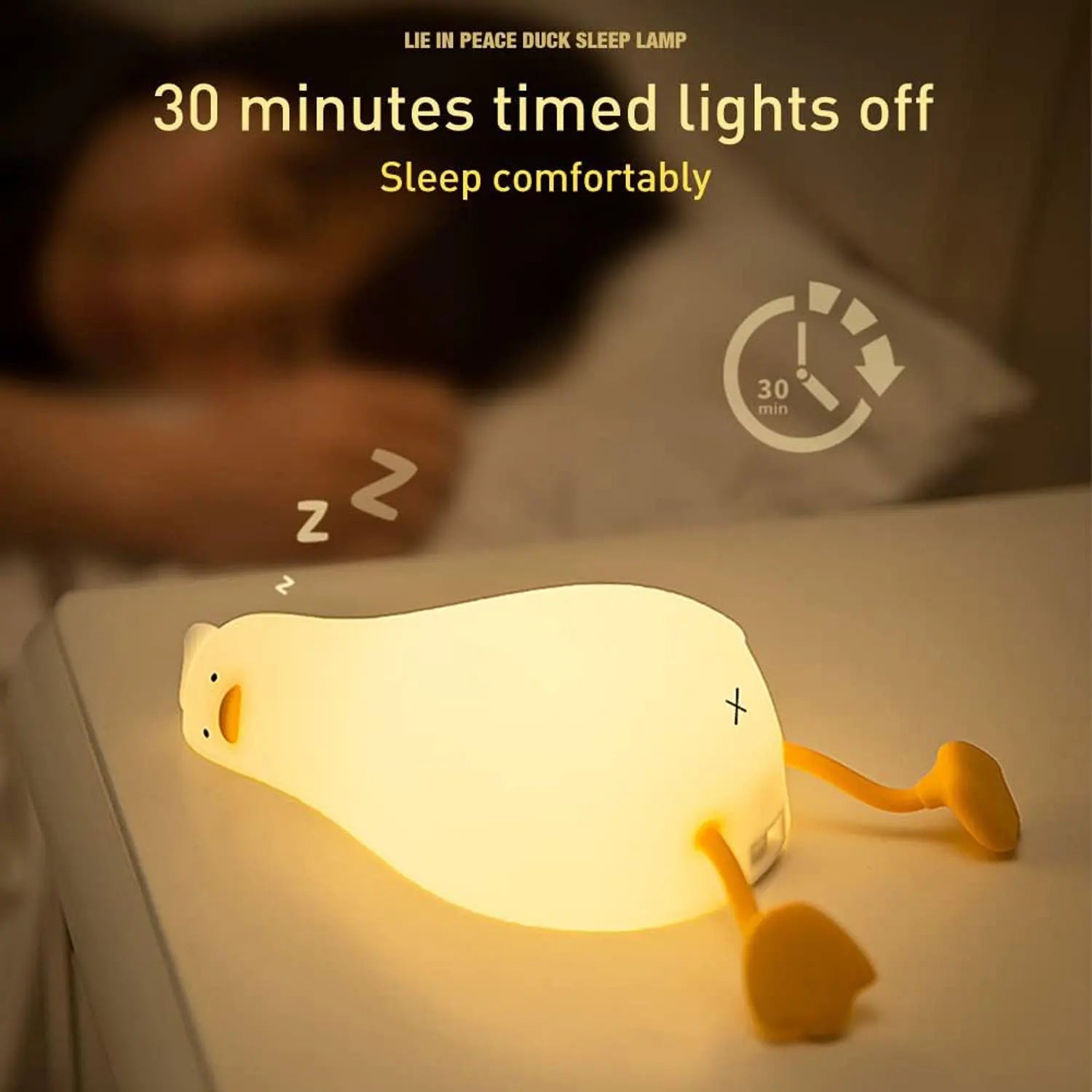 LED Lying Flat Duck Night Light - Image 4