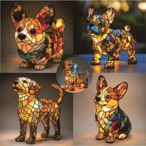 Magical & Colorful Strange Dog LED Desk Lamp – Artistic Bedside Night Light for Living Room & Bedroom
