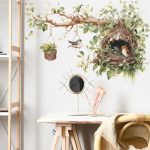Large Chinese Style Tree Branch & Bird Wall Stickers – Self-Adhesive Decals for Living Room & Bedroom Decor