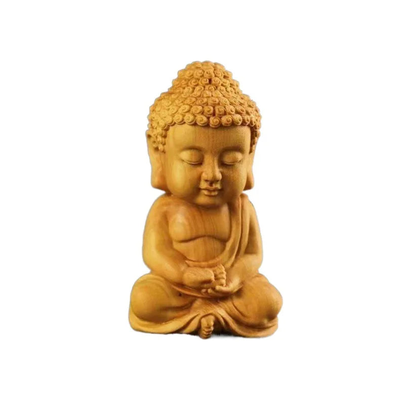Miniature Woodcarving Baby Buddha Interior Accessories - Image 5