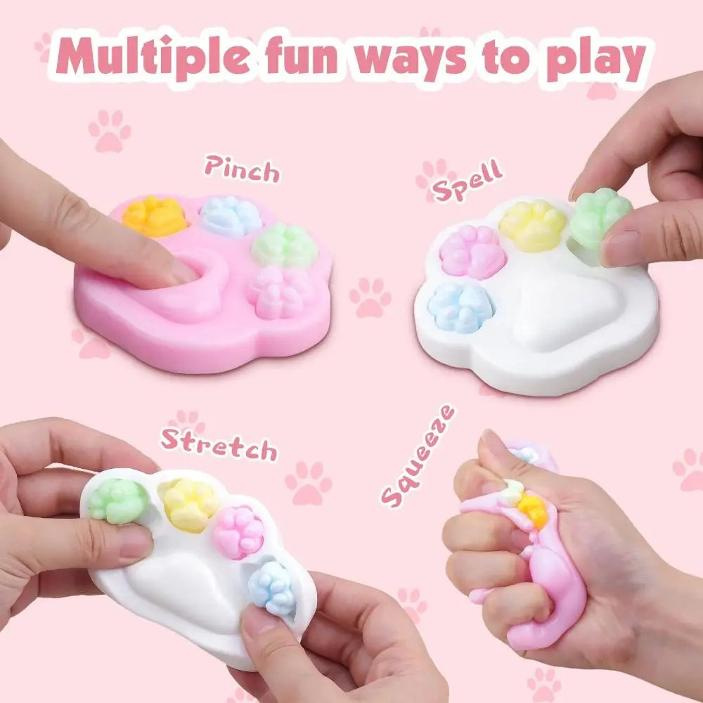 Kawaii Cat Paw Squeeze Toy - Colorful Stress Relief Novelty - Image 2