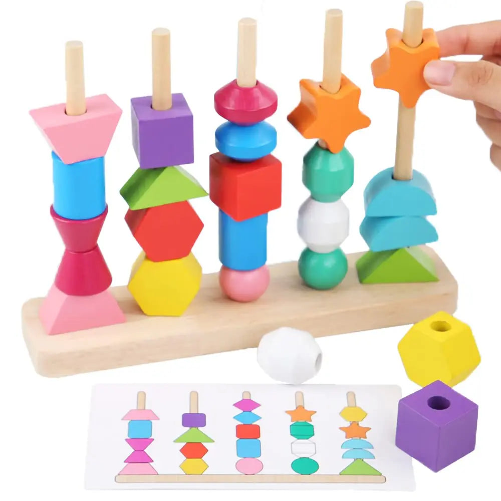 Montessori Wooden Color Shape Matching Puzzle Game - Image 2
