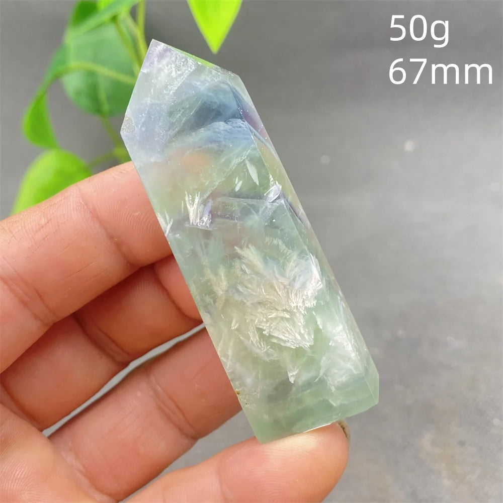 Natural Feather Colored Fluorite Crystal Tower - Image 34
