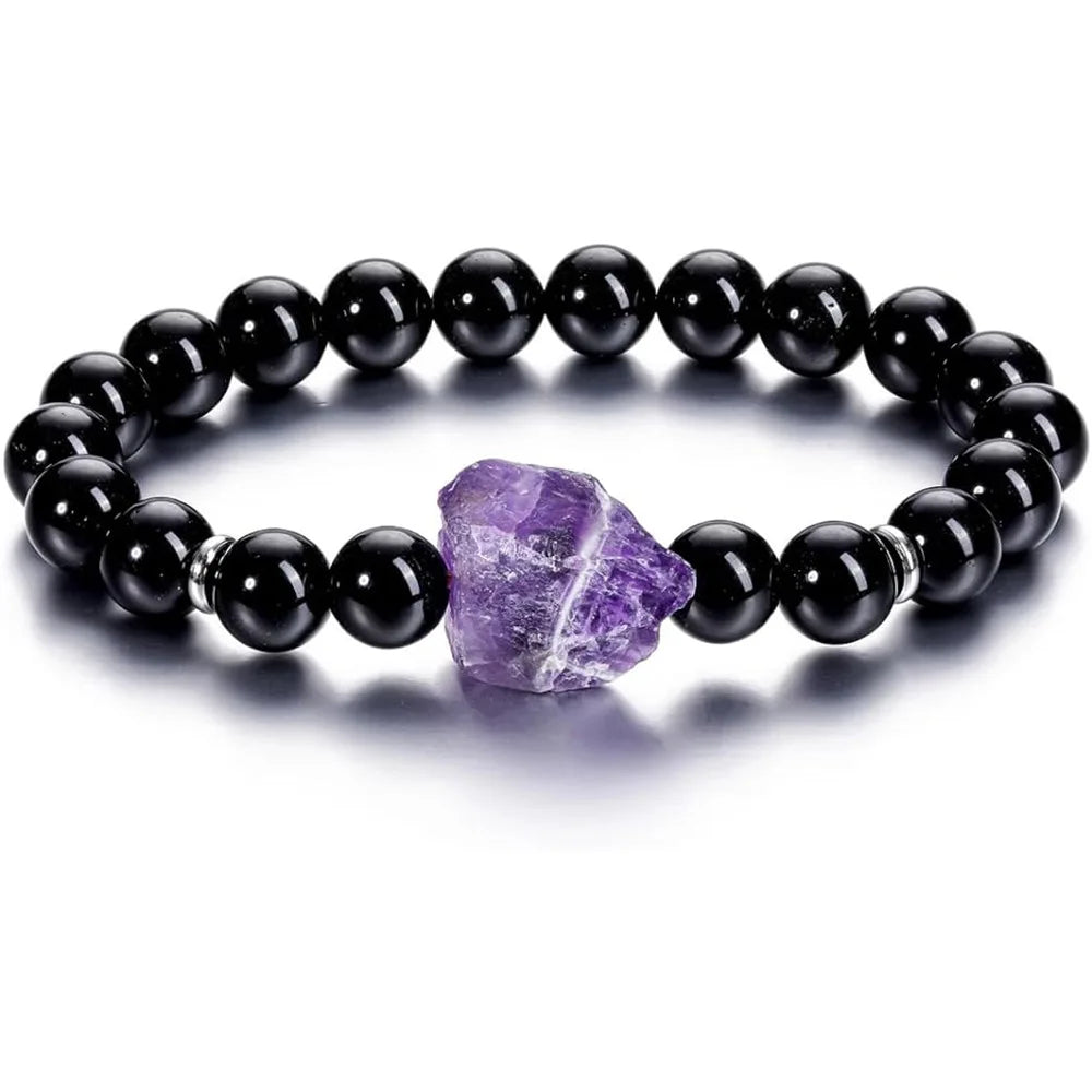 Natural Amethyst Quartz Beaded Bracelet – Wellness & Yoga Jewelry for Women - Image 11