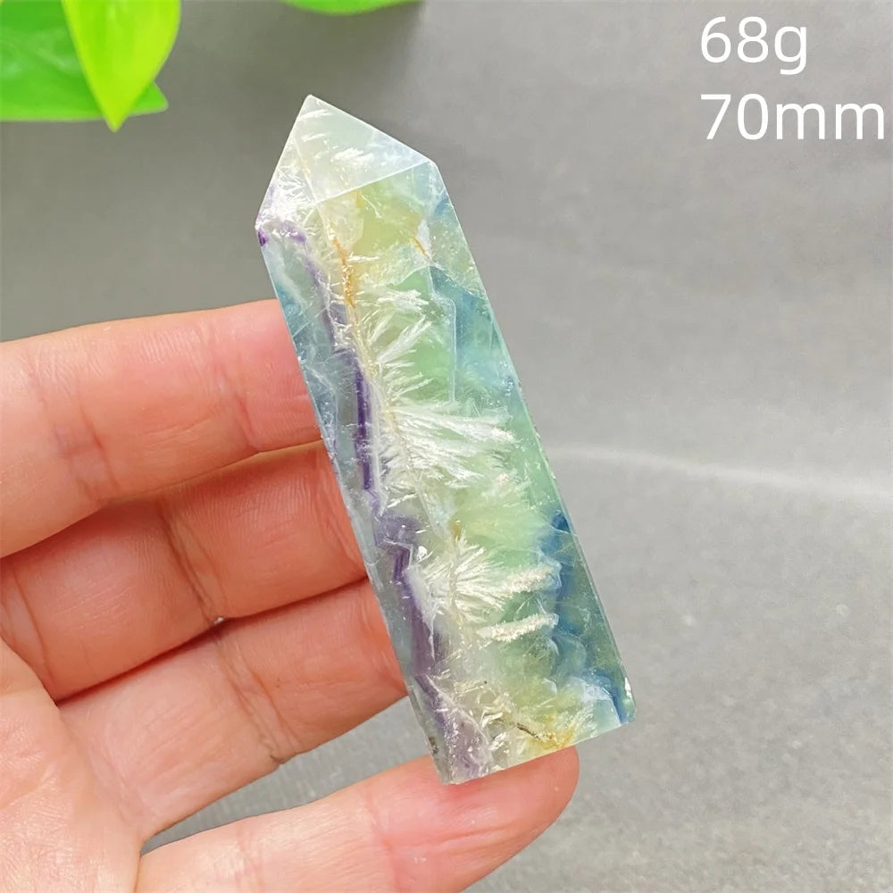 Natural Feather Colored Fluorite Crystal Tower - Image 11