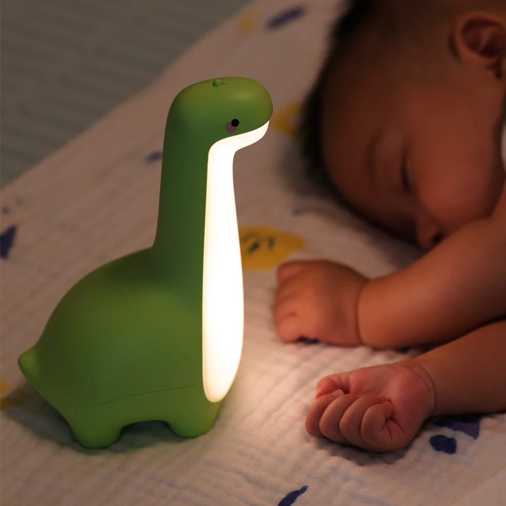 Cute Dinosaur Night Light – USB Rechargeable Bedside Lamp with Timer for Kids - Image 3