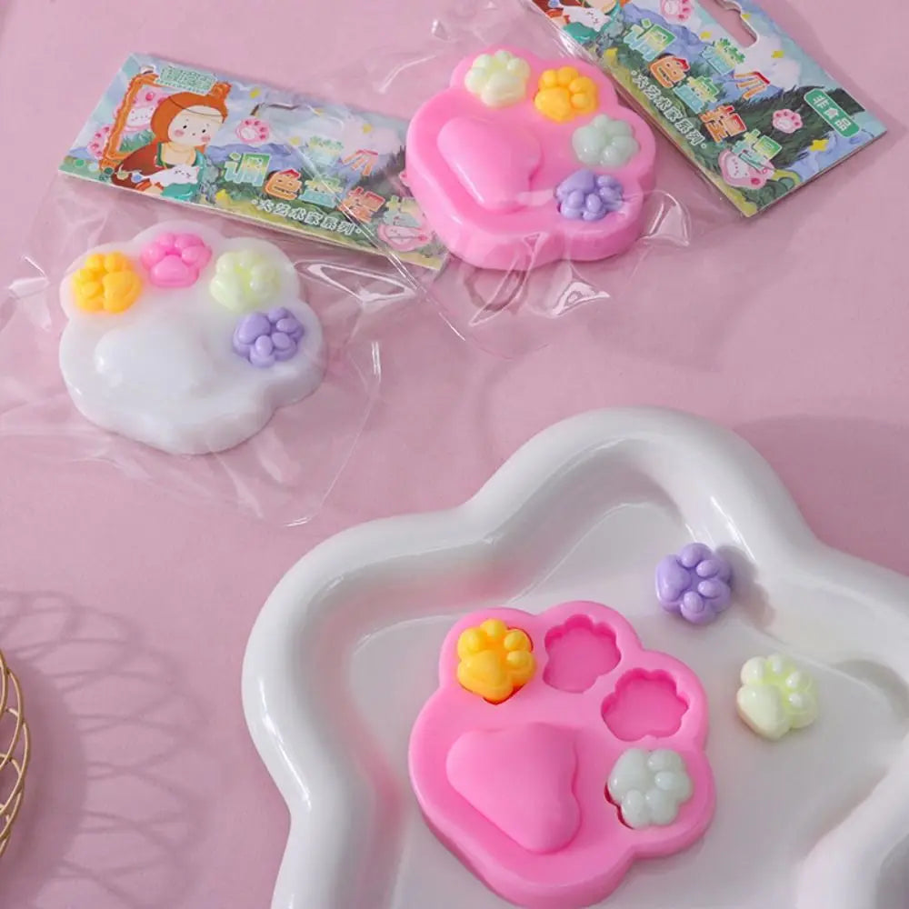 Kawaii Cat Paw Squeeze Toy - Colorful Stress Relief Novelty