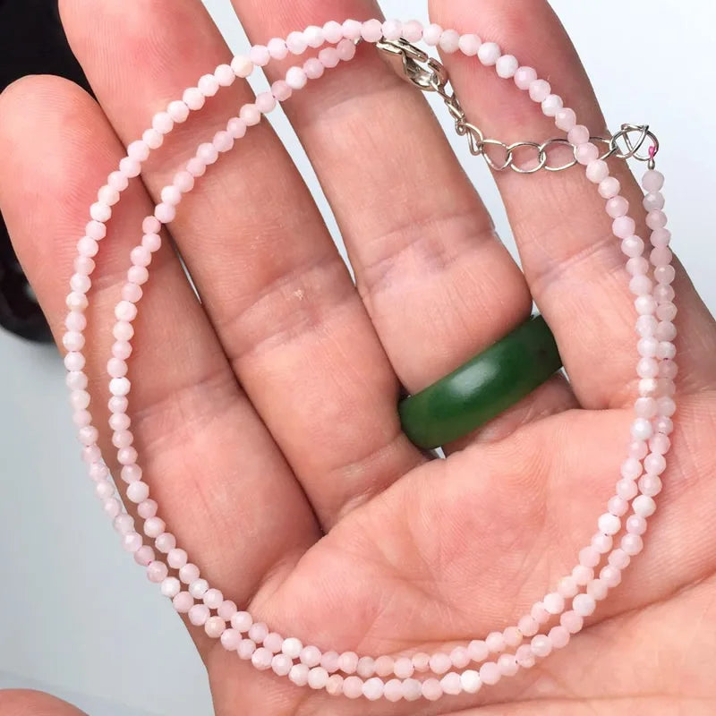 2–3mm Natural Stone Beaded Necklace – Handmade Mini Crystal Healing Jewelry for Women - Image 31