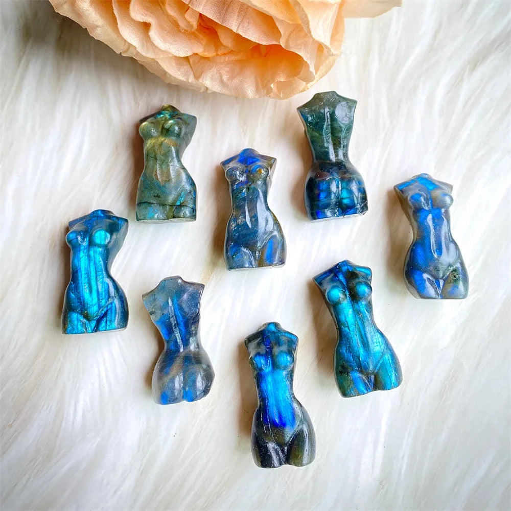 Natural Labradorite Body Model Carving