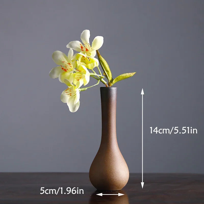 Chinese Retro Zen Ceramic Vase – Small Tabletop Flower Holder for Hydroponic & Minimalist Decor - Image 12