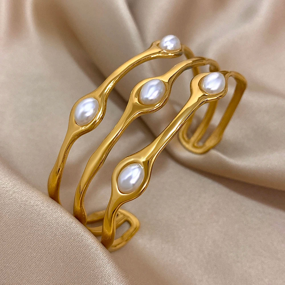 3PCS Gold Color Twist Stainless Steel Bangle Set – Chic Tibetan Buddha-Inspired Stackable Bracelets for Women - Image 8