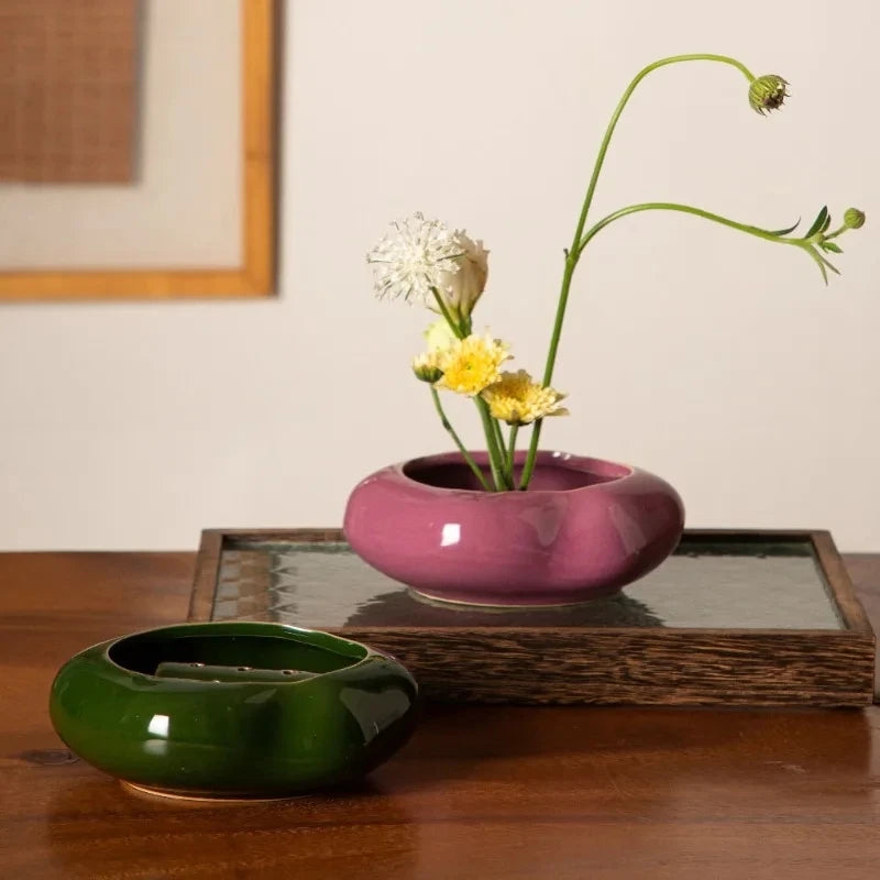 Creative Lotus Seedpod Ceramic Vase for Zen Tea Table - Image 2