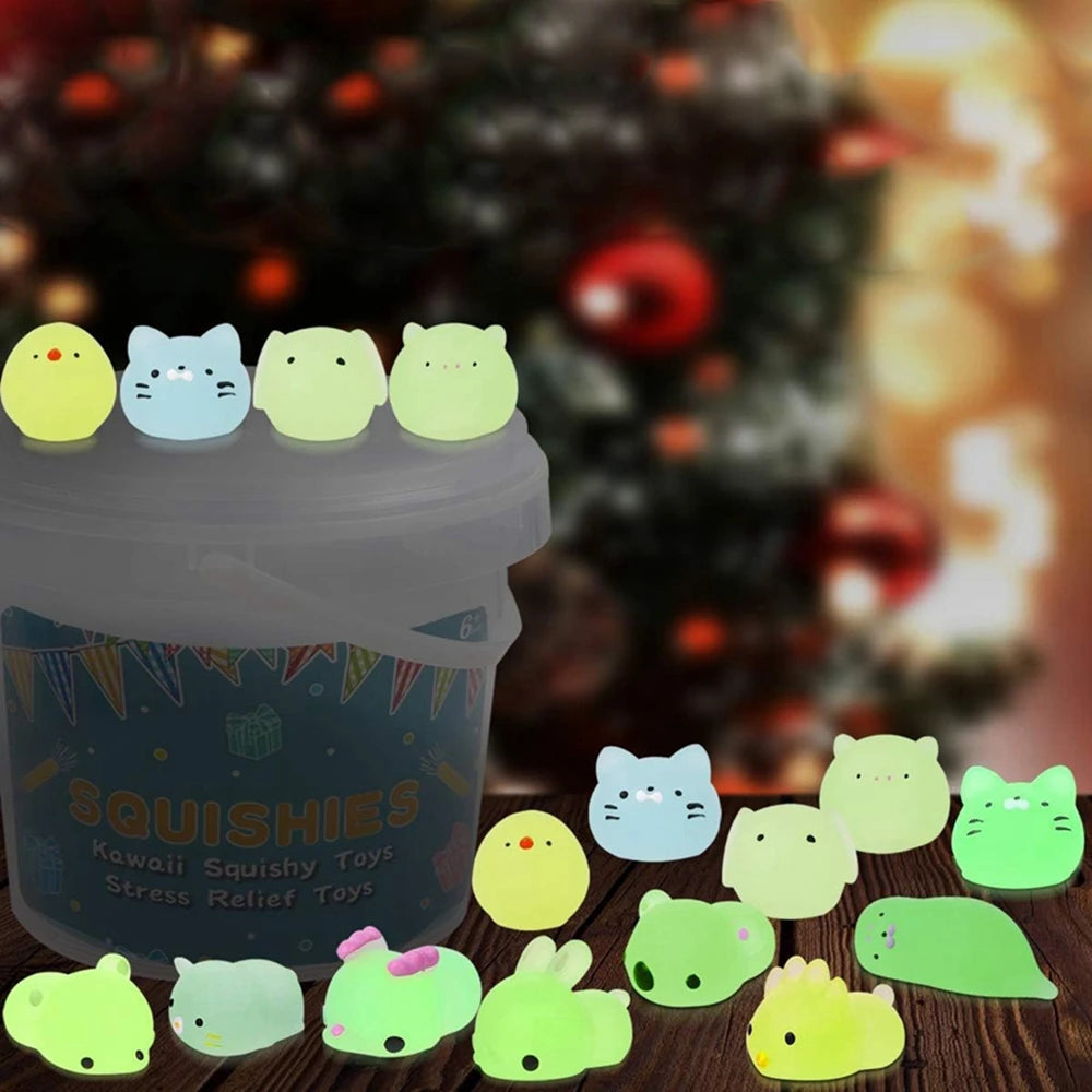 Kawaii Animals Squishies - 12/36PCS Glow in the Dark Stress Relief Toys - Image 2