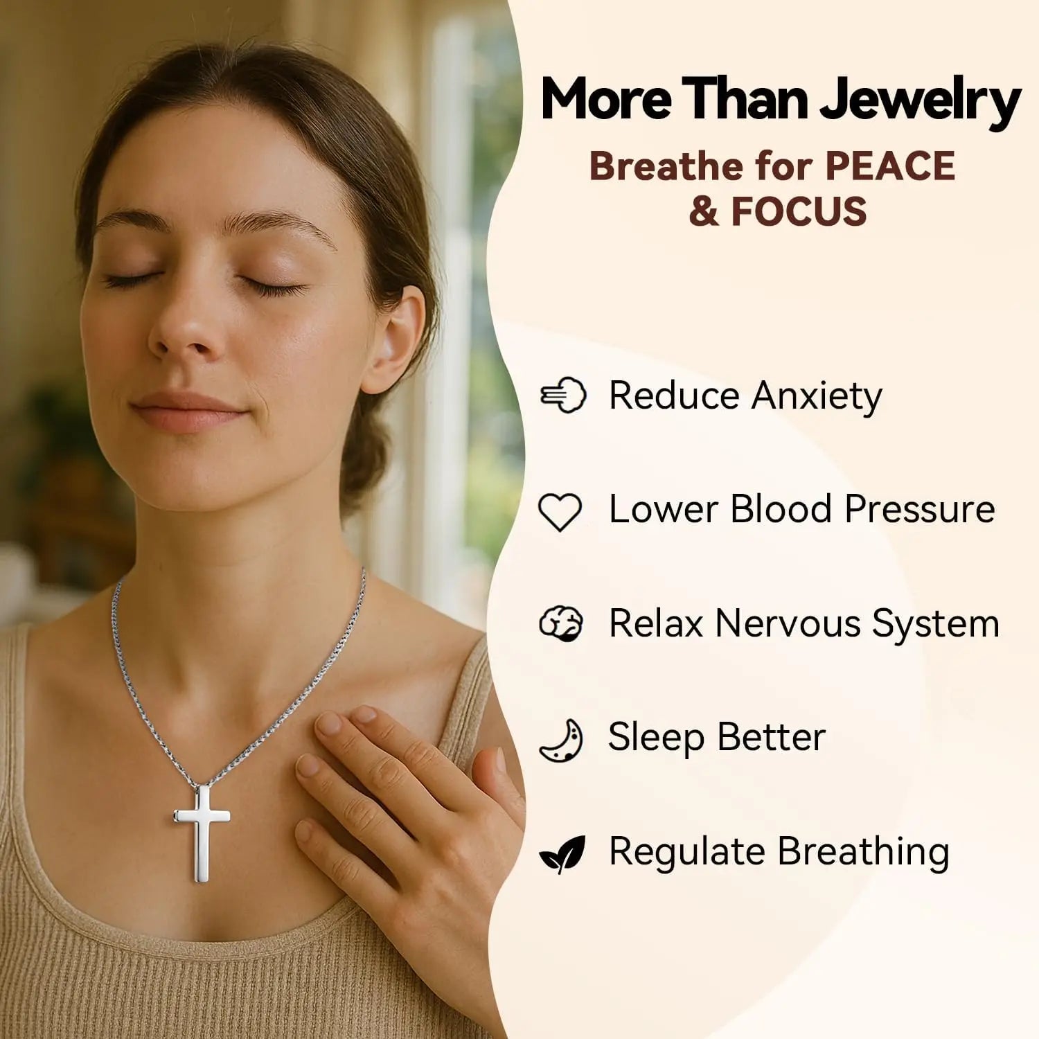 Cross Breathing Necklace – Breathlink Quit Smoking Aid & Inspirational Mindfulness Jewelry - Image 3