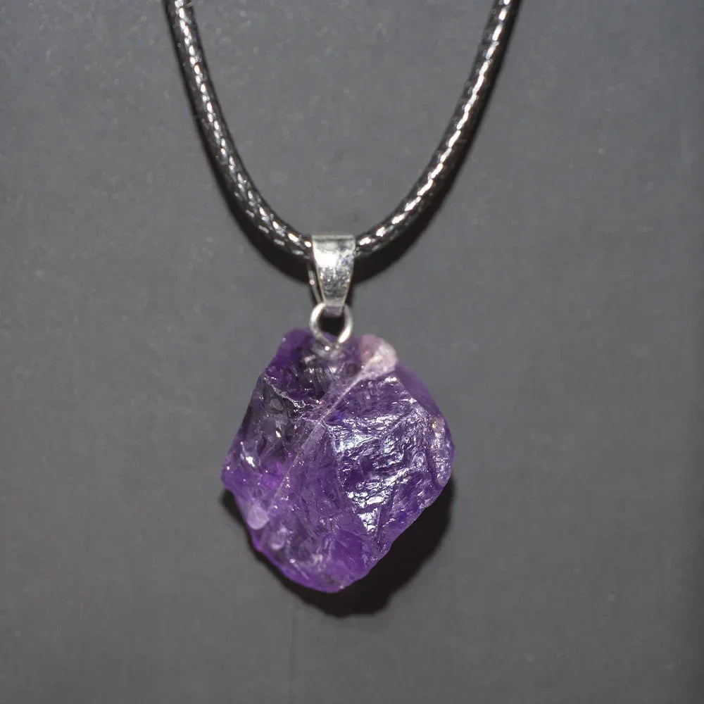 1PC Natural Amethyst Rough Stone Pendant – Energy Healing Crystal Necklace for Women - Image 10