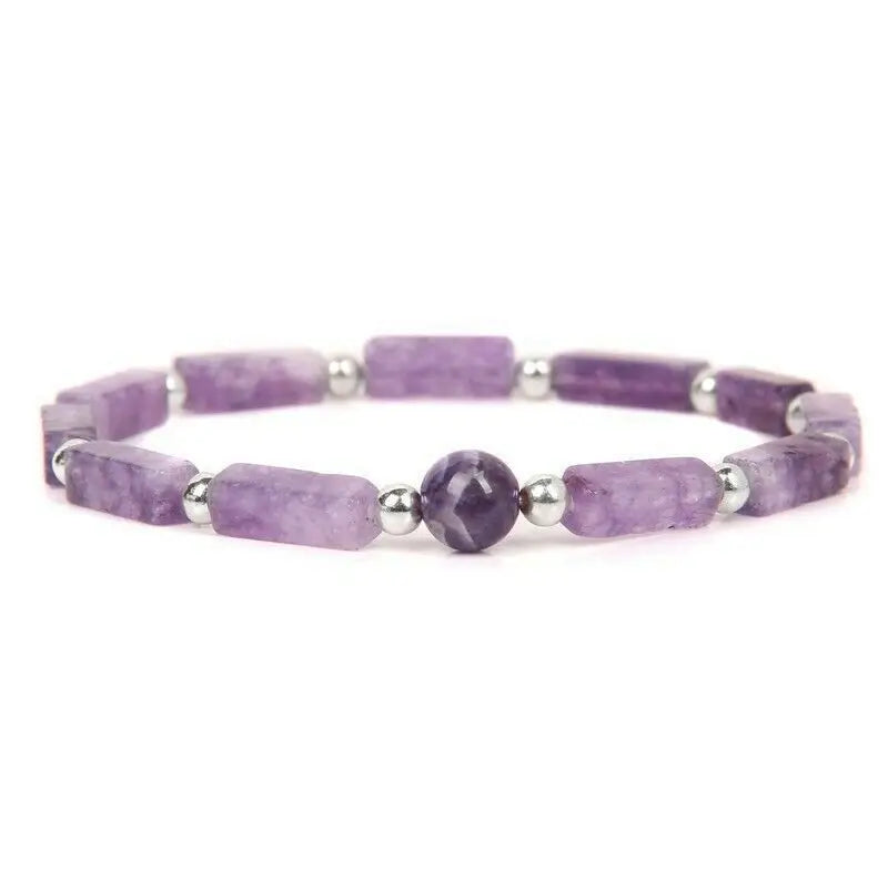 Natural Amethyst Quartz Beaded Bracelet – Wellness & Yoga Jewelry for Women - Image 8