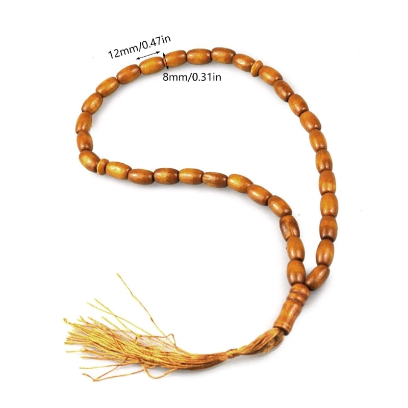 Practical 33-Bead Sandalwood Islamic Rosary – Portable Tasbih for Zikr, Meditation & Daily Mindfulness - Image 6
