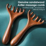 Natural Golden Sandalwood Five-Claw Scalp Massager