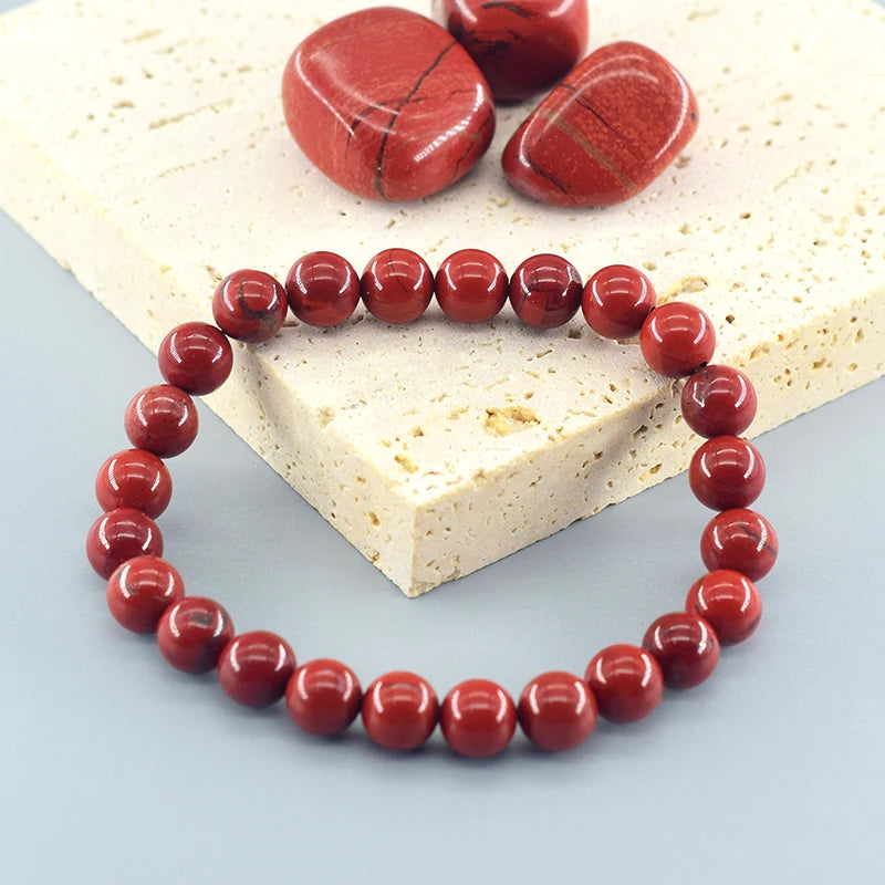 Natural Red Jasper Prayer Bead Bracelet – Stretch Rosary Jewelry for Men & Women - Image 3