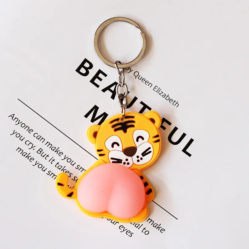 Honey Peach Cartoon Fidget Toy Keychain - Image 5