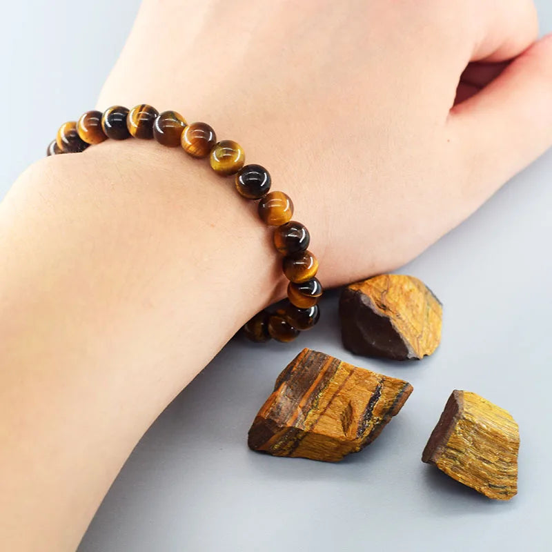 5A Natural Tiger Eye Bead Bracelet – Soul Healing & Protection Crystal Jewelry for Men & Women - Image 5