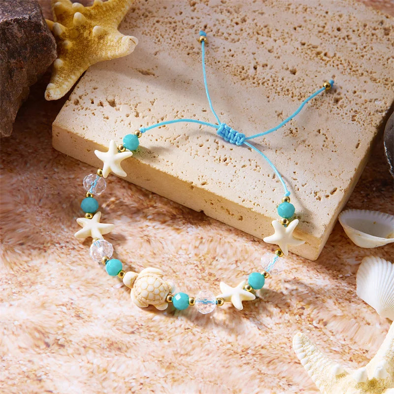 Bohemian Starfish & Conch Shell Beads Bracelet – Adjustable Summer Beach Jewelry for Women & Girls - Image 10