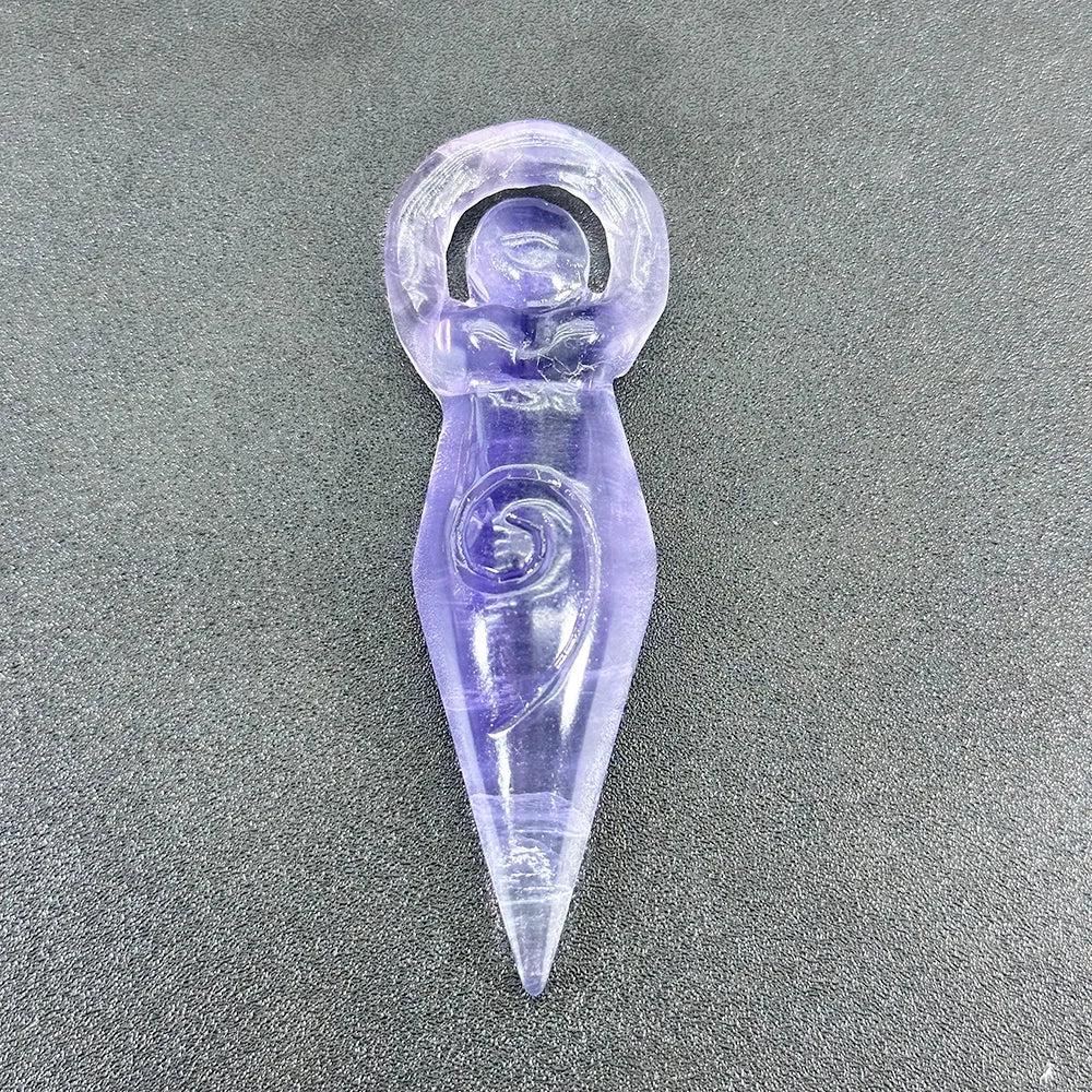 Natural Crystal Goddess Statue Carving – Pocket-Sized Home Decoration & Spiritual Gift - Image 10