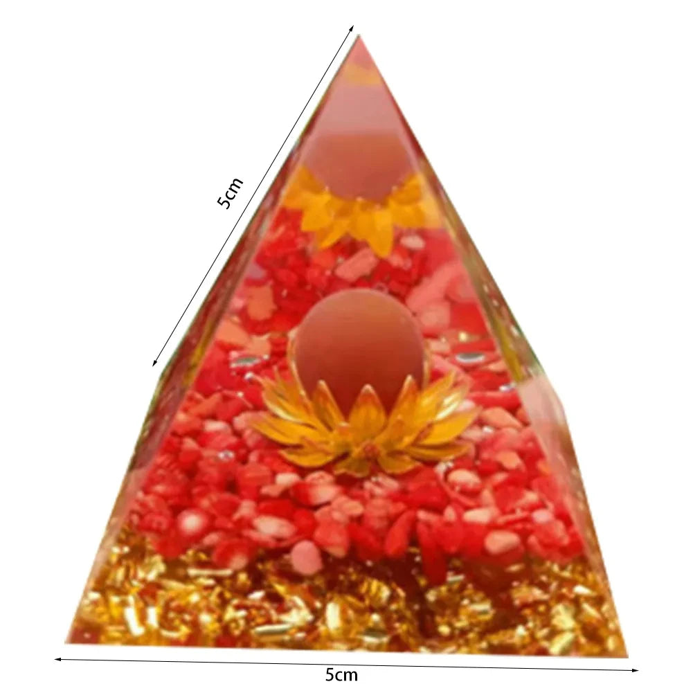 Crystal Stone Orgone Pyramid – Energy Generator with Natural Amethyst & Peridot for Reiki, Chakra & Room Decor - Image 11