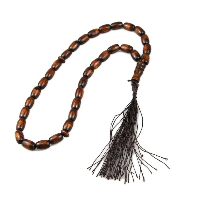 Practical 33-Bead Sandalwood Islamic Rosary – Portable Tasbih for Zikr, Meditation & Daily Mindfulness - Image 5