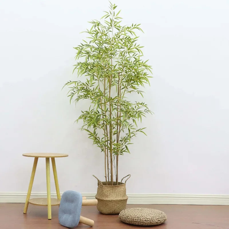 Artificial Bamboo Tree with Real Trunk – Lifelike Faux Plant for Indoor Home Decor - Image 4